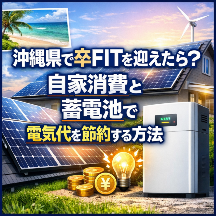沖縄県で卒FITを迎えたら？自家消費と蓄電池で電気代を節約する方法