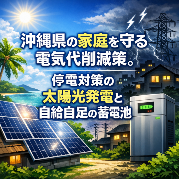沖縄県の家庭を守る電気代削減策。停電対策の太陽光発電と自給自足の蓄電池